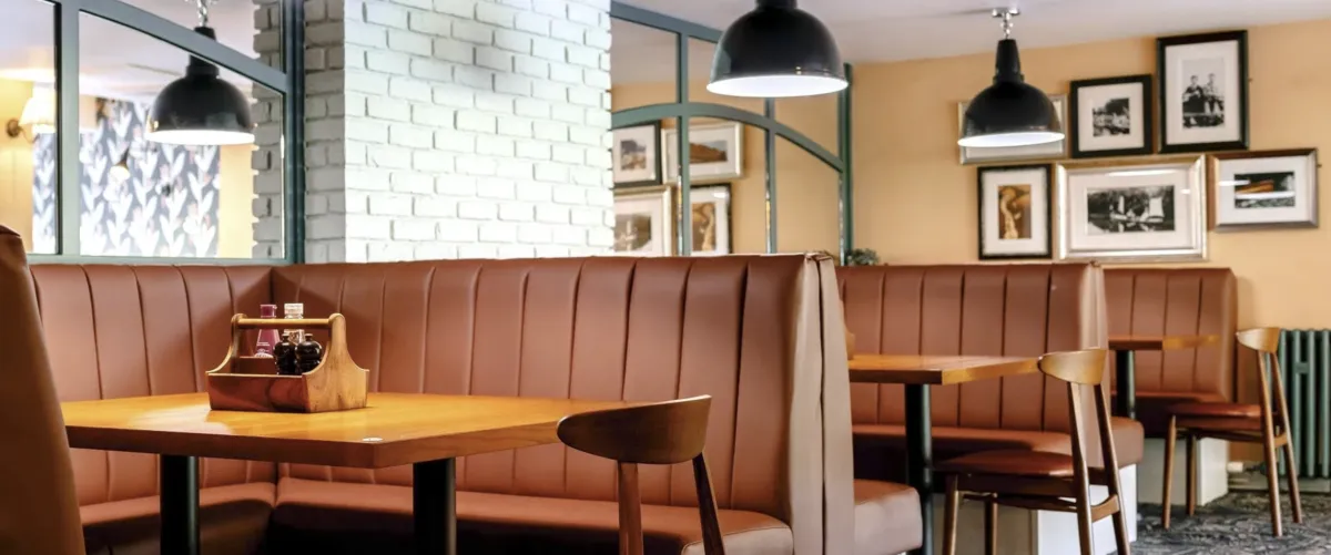 Seating area inside The Boathouse Inn