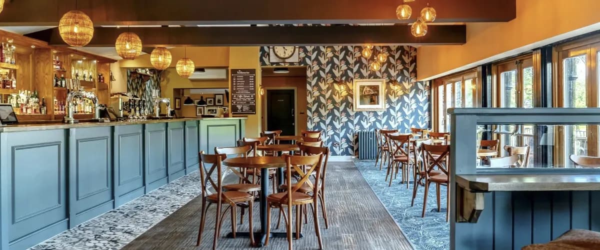 Dining area inside The Boathouse Inn
