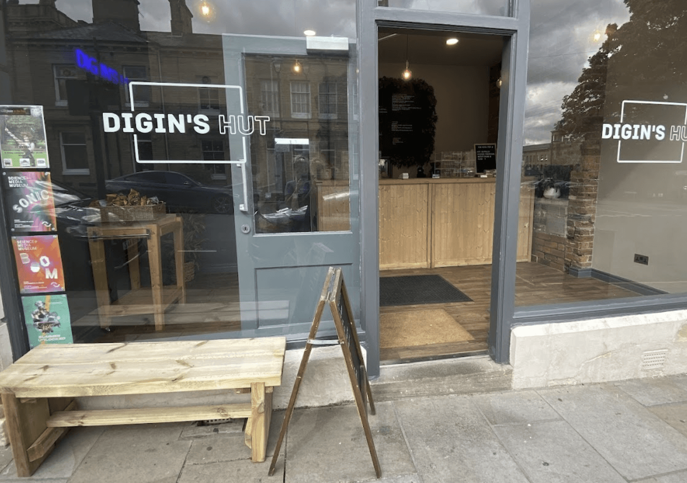 Digin’s Hut — exterior on Victoria Road in Saltaire