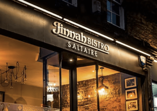 Jinnah Bistro exterior on Bingley Road, Saltaire