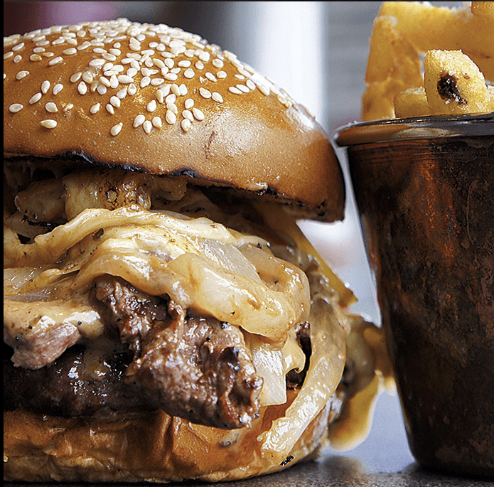 Burger and fries at Rumpus Burger Saltaire